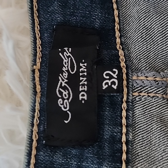 Ed Hardy  Denim Jeans with Gold and Red Logo - Picture 5 of 12